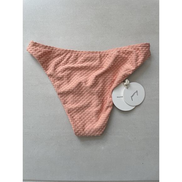 Peony Swim Bikini Bottom Staple Pant Textured Apricot Swimwear - Picture 4 of 8